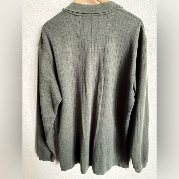 ✨ GEOFFREY BEENE Designer Ribbed Polo Pullover - Sophisticated Sage Green ✨ - Picture 8 of 13